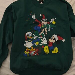 Disney Festive Green Crewneck Sweater